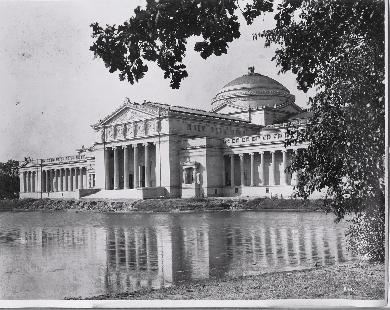 Completed building across the lagoon