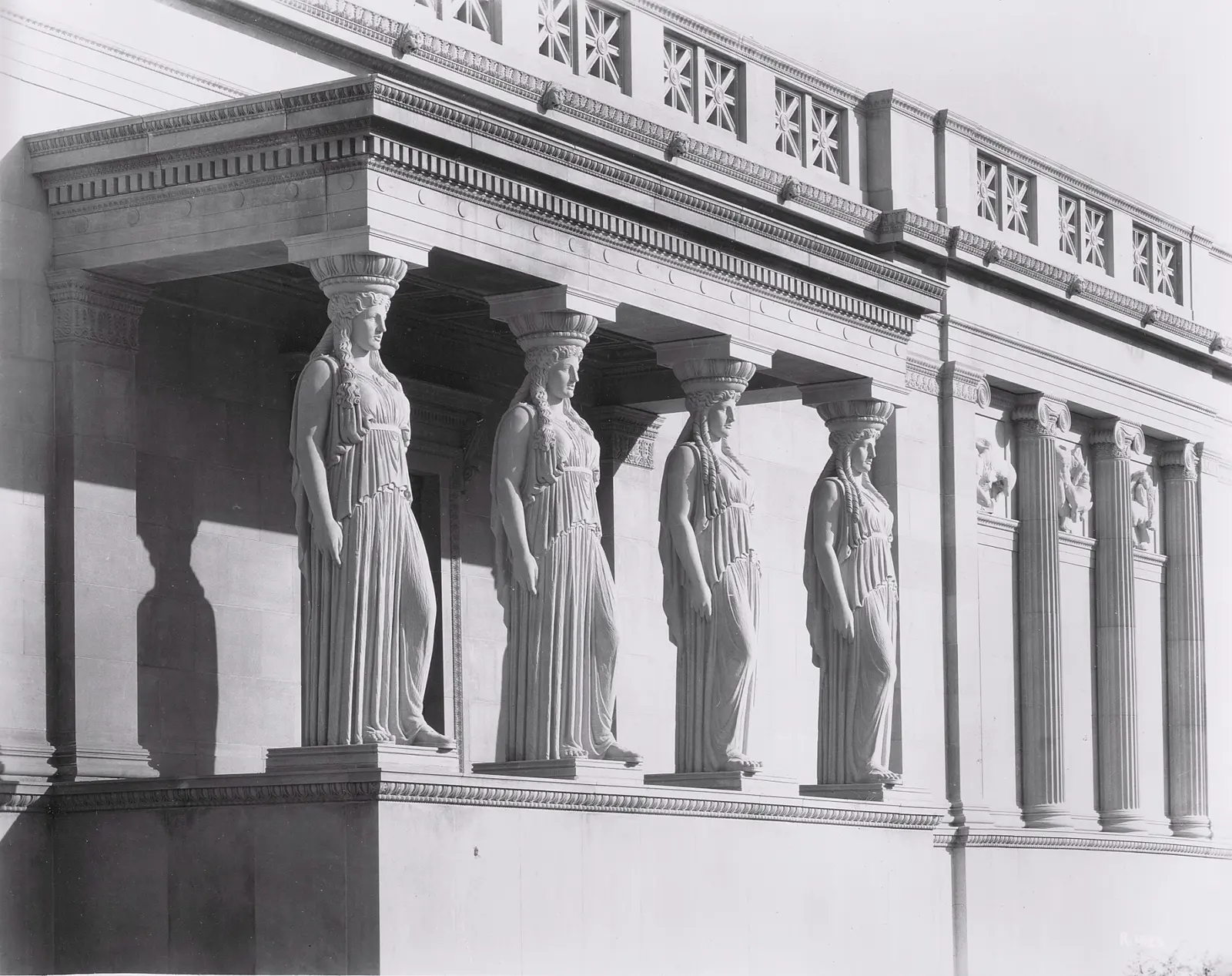 Caryatid figures installed