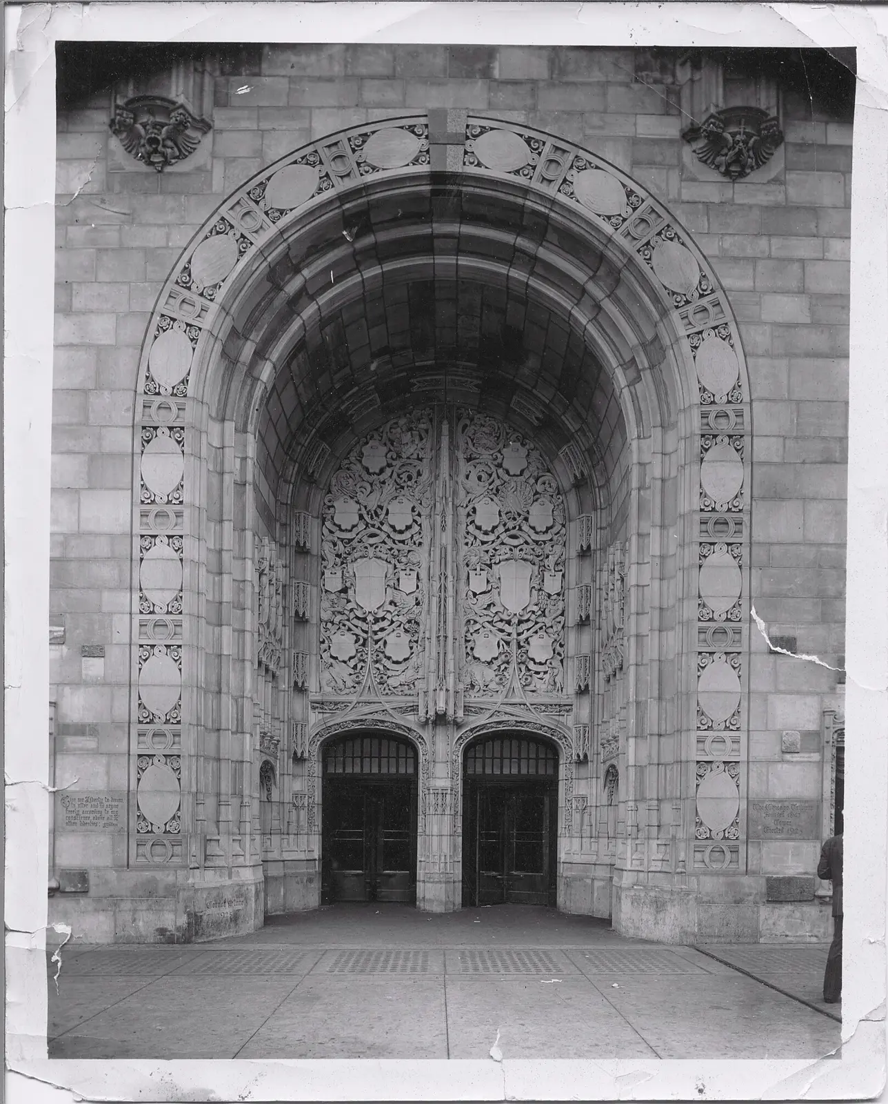Monumental carved entrance